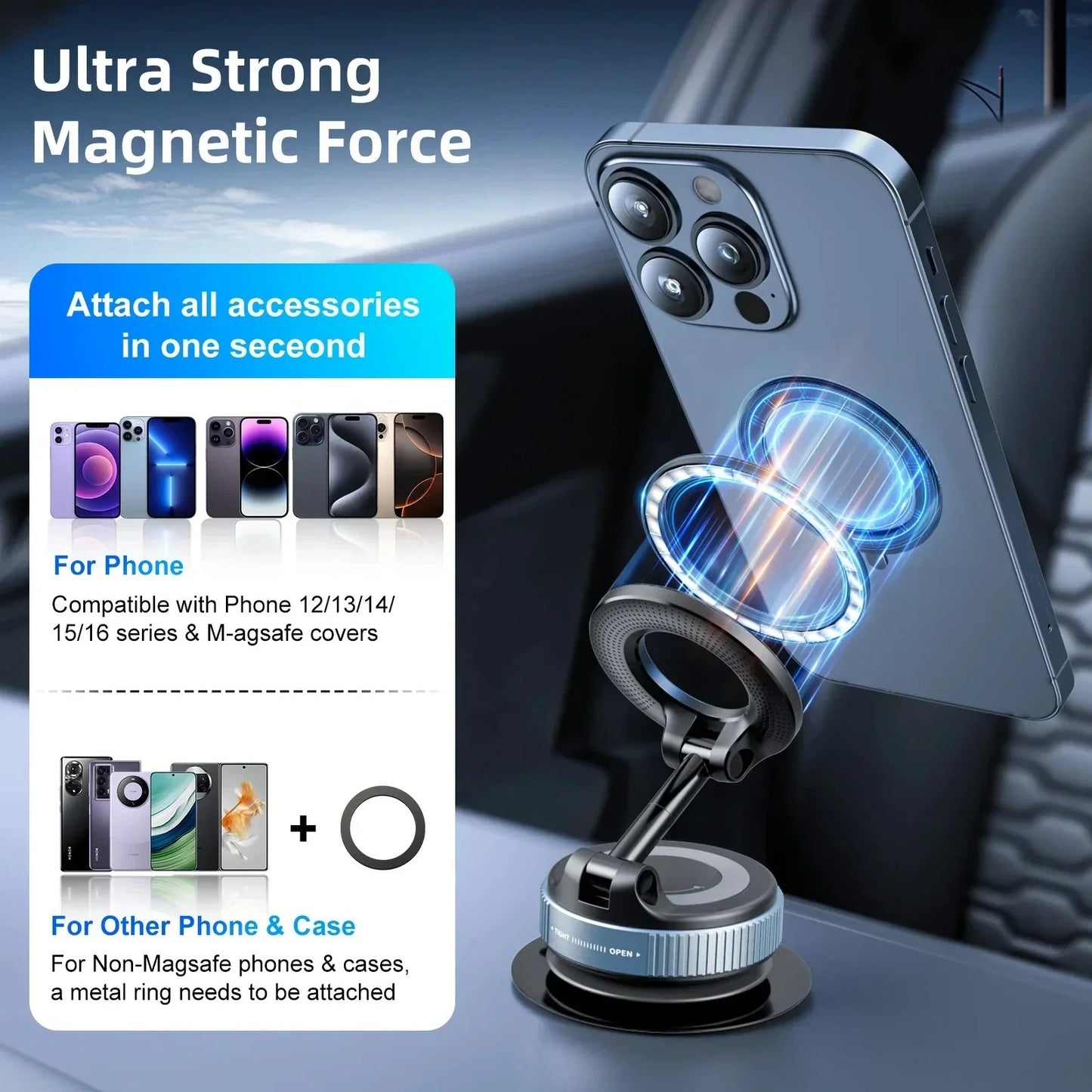 Vacuum Suction Magnetic Bracket